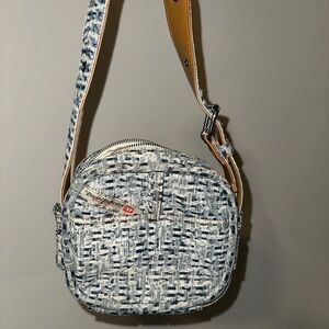 Diesel Blue and Tan Crossbody Bag